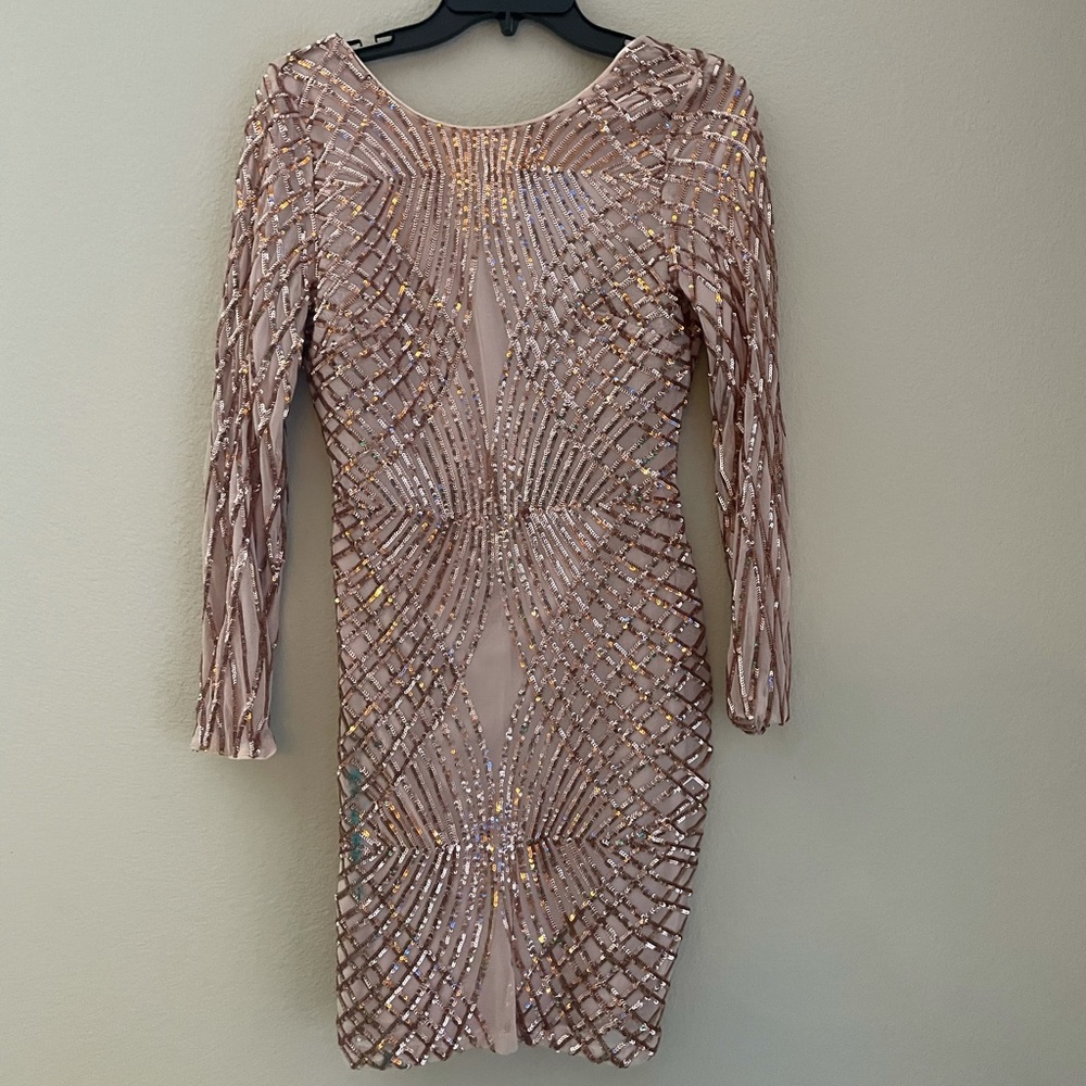 rose gold sequins dress